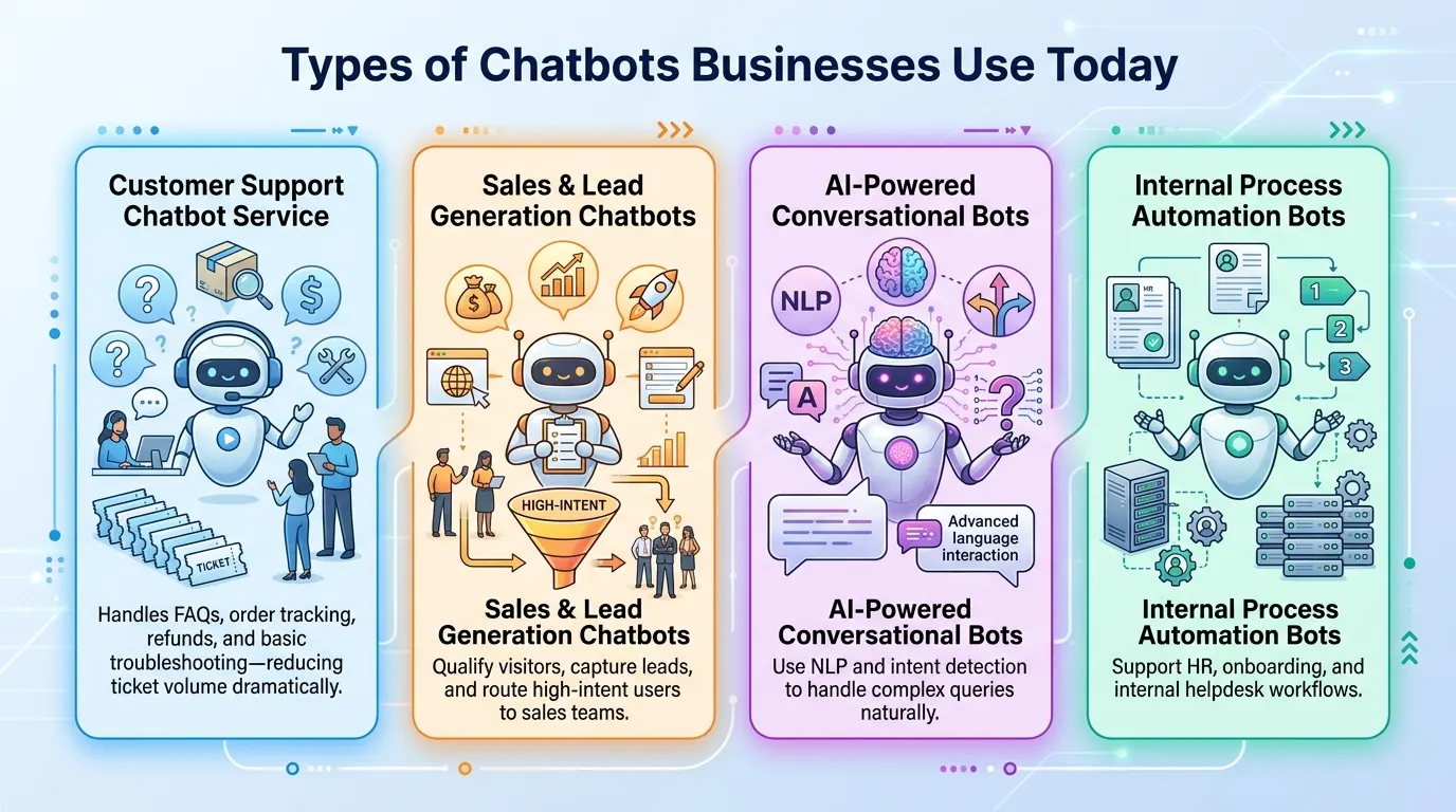 Types of Chatbots Businesses Use Today