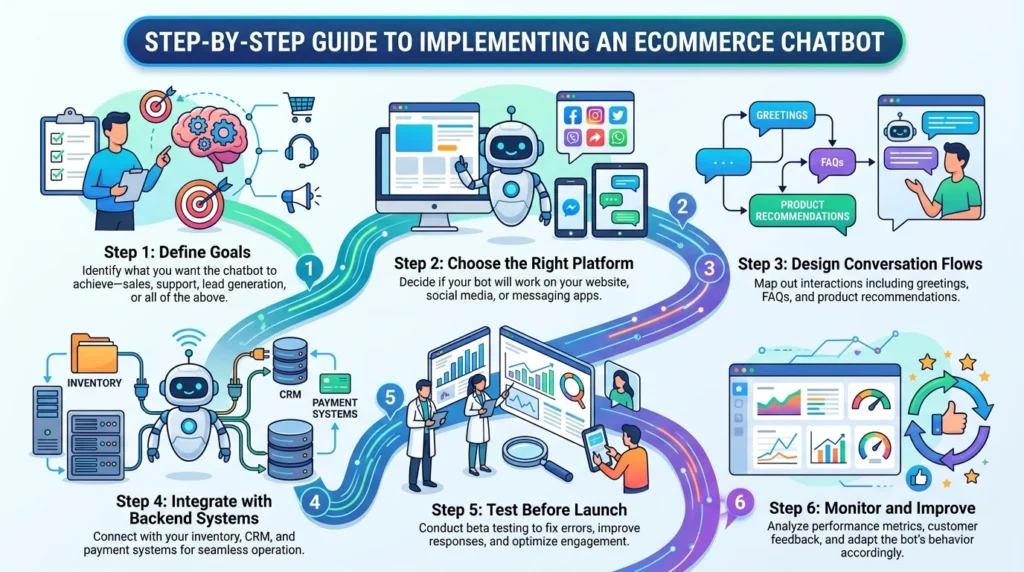 Step-by-Step Guide to Implementing an Ecommerce Chatbot