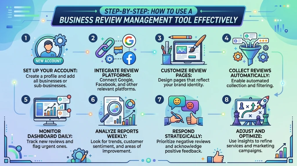 Step-by-Step How to Use a Business Review Management Tool Effectively