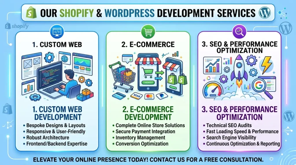 Our Shopify & WordPress Development Services