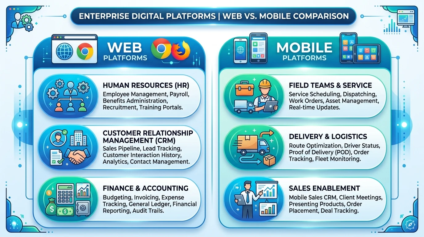 Enterprise Web Applications vs Mobile Applications