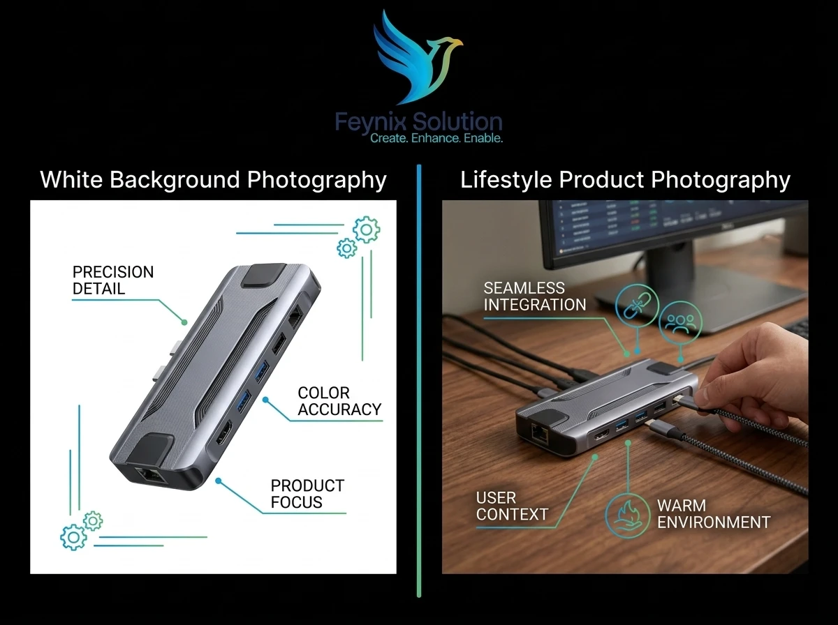 White Background Photography vs Lifestyle Product Photography